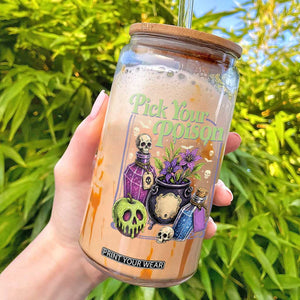 Pick Your Poison Glass Can Vintage Princess Halloween
