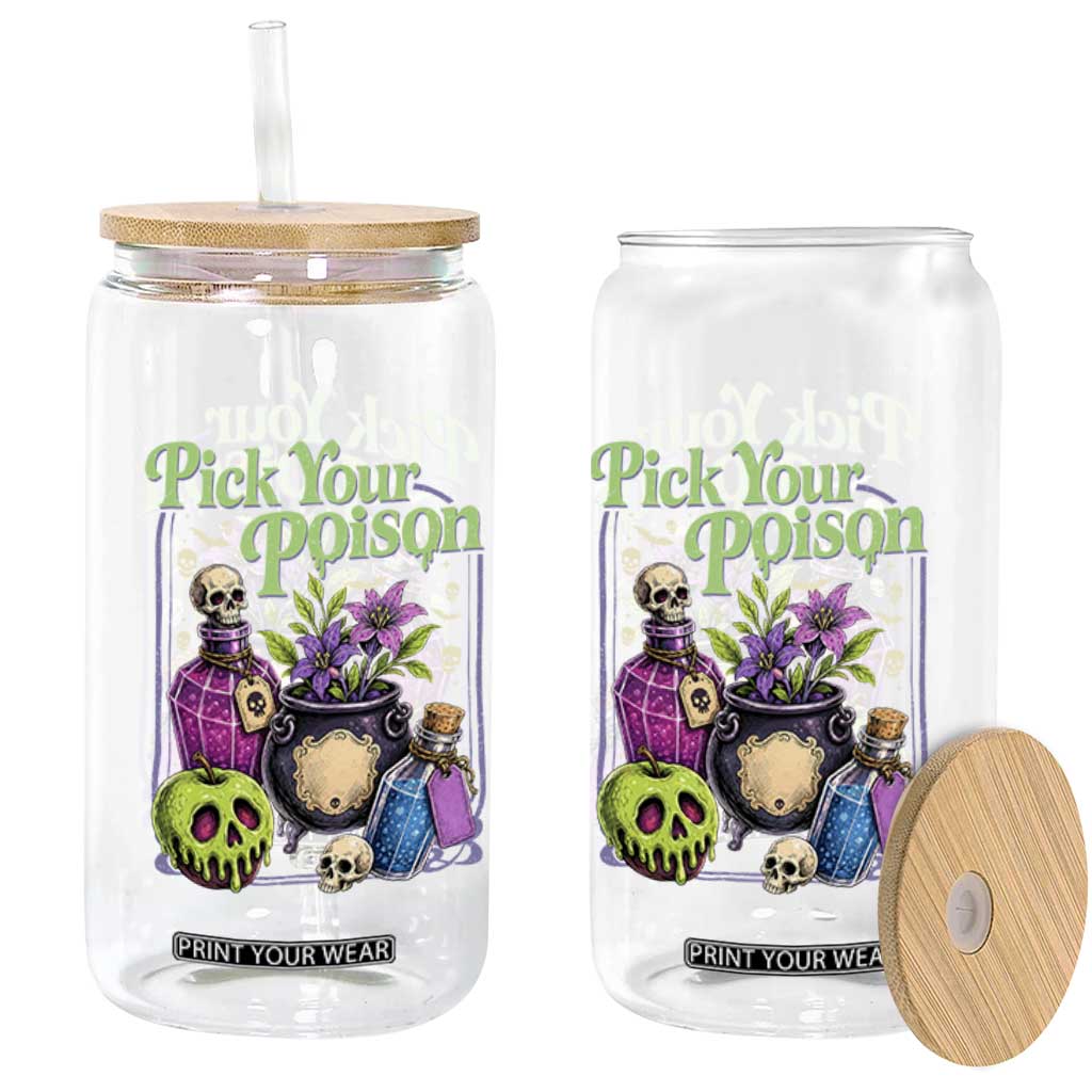 Pick Your Poison Glass Can Vintage Princess Halloween