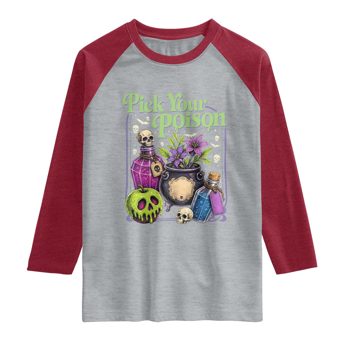 Pick Your Poison Raglan Shirt Vintage Princess Halloween