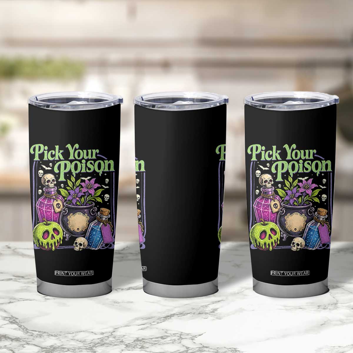 Pick Your Poison Tumbler Cup Vintage Princess Halloween