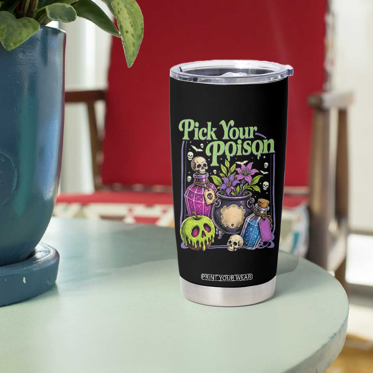 Pick Your Poison Tumbler Cup Vintage Princess Halloween