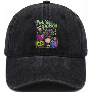 Pick Your Poison Washed Cotton Baseball Cap Vintage Princess Halloween