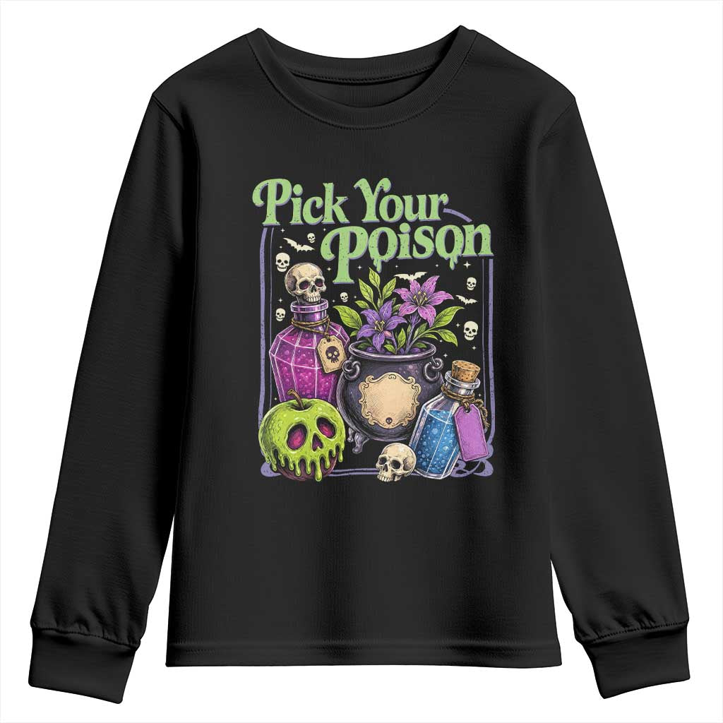 Pick Your Poison Youth Sweatshirt Vintage Princess Halloween
