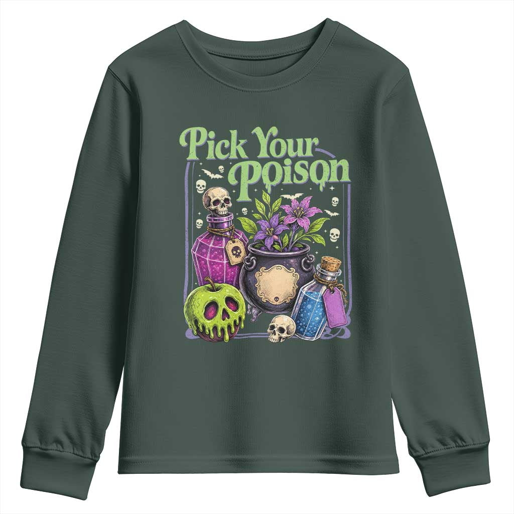 Pick Your Poison Youth Sweatshirt Vintage Princess Halloween