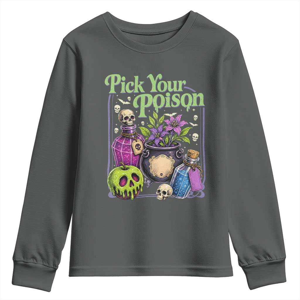 Pick Your Poison Youth Sweatshirt Vintage Princess Halloween