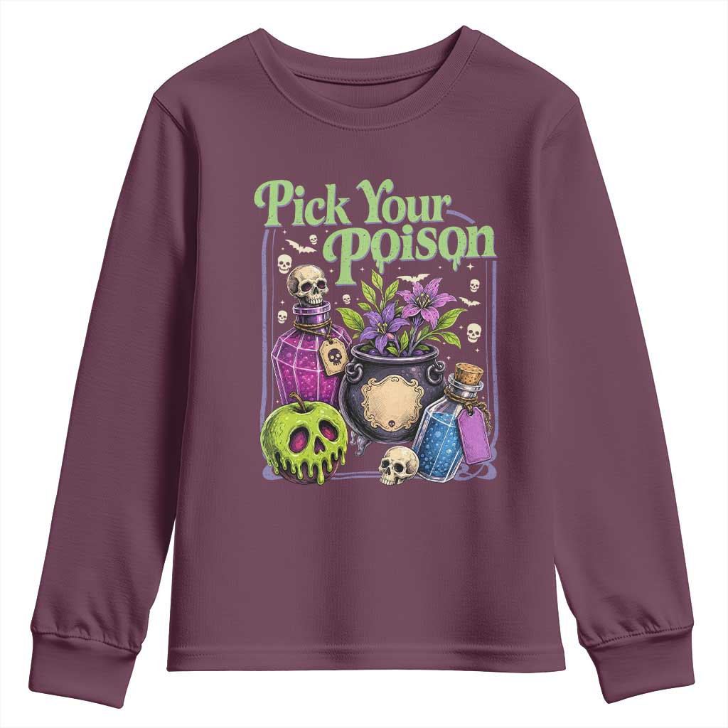 Pick Your Poison Youth Sweatshirt Vintage Princess Halloween