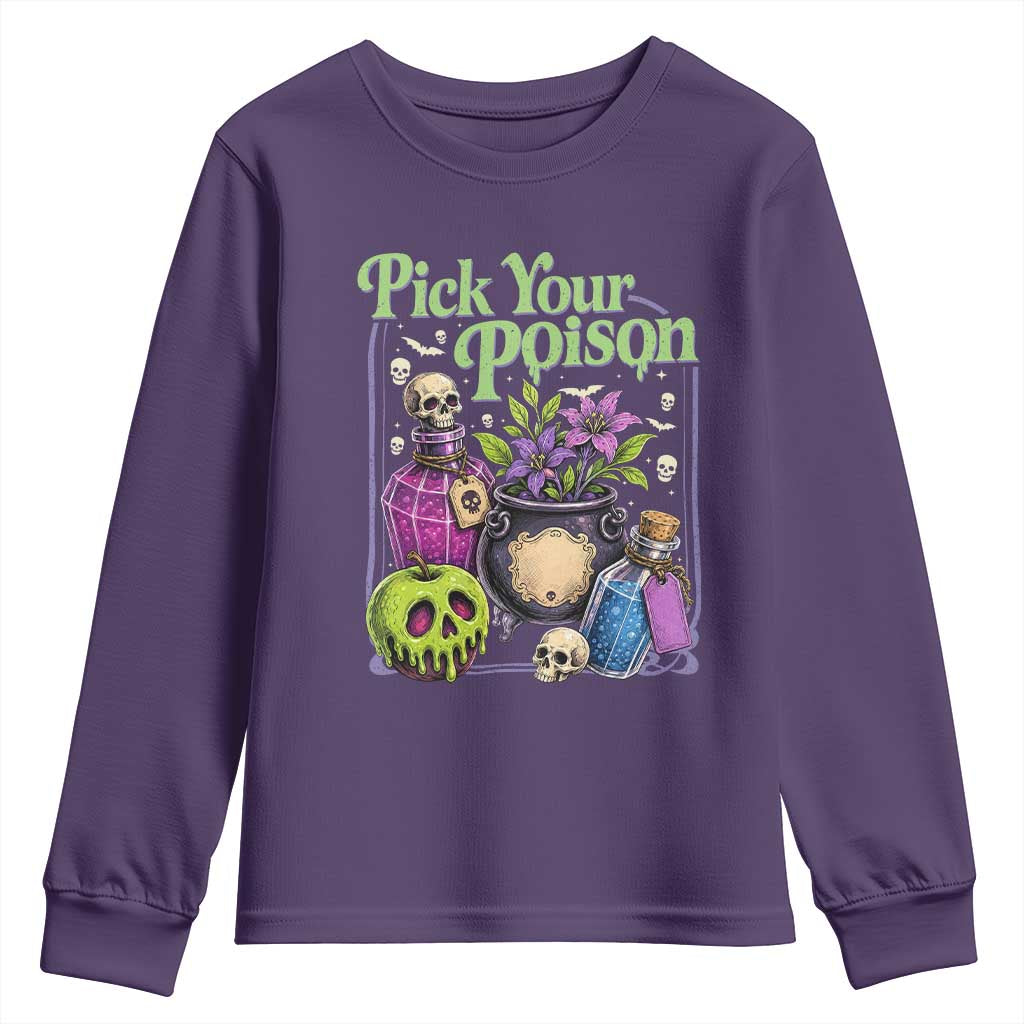 Pick Your Poison Youth Sweatshirt Vintage Princess Halloween