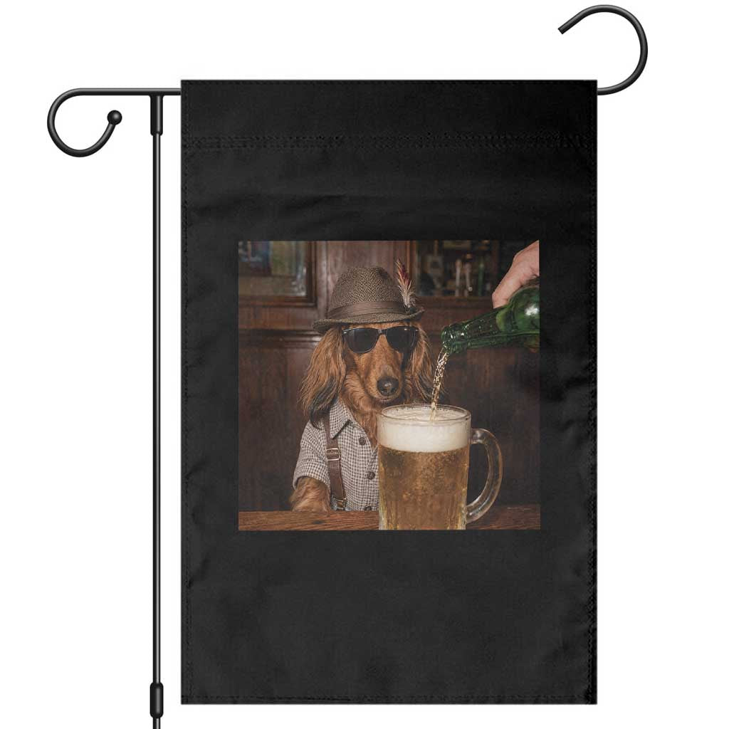 Dachshund Oktoberfest Garden Flag Funny Wiener Dog German Beer Drinking Festival