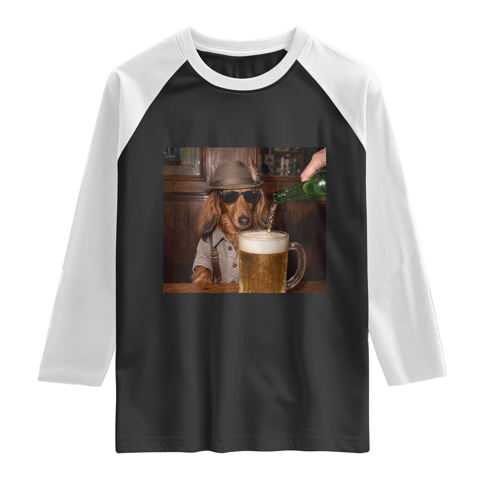 Dachshund Oktoberfest Raglan Shirt Funny Wiener Dog German Beer Drinking Festival