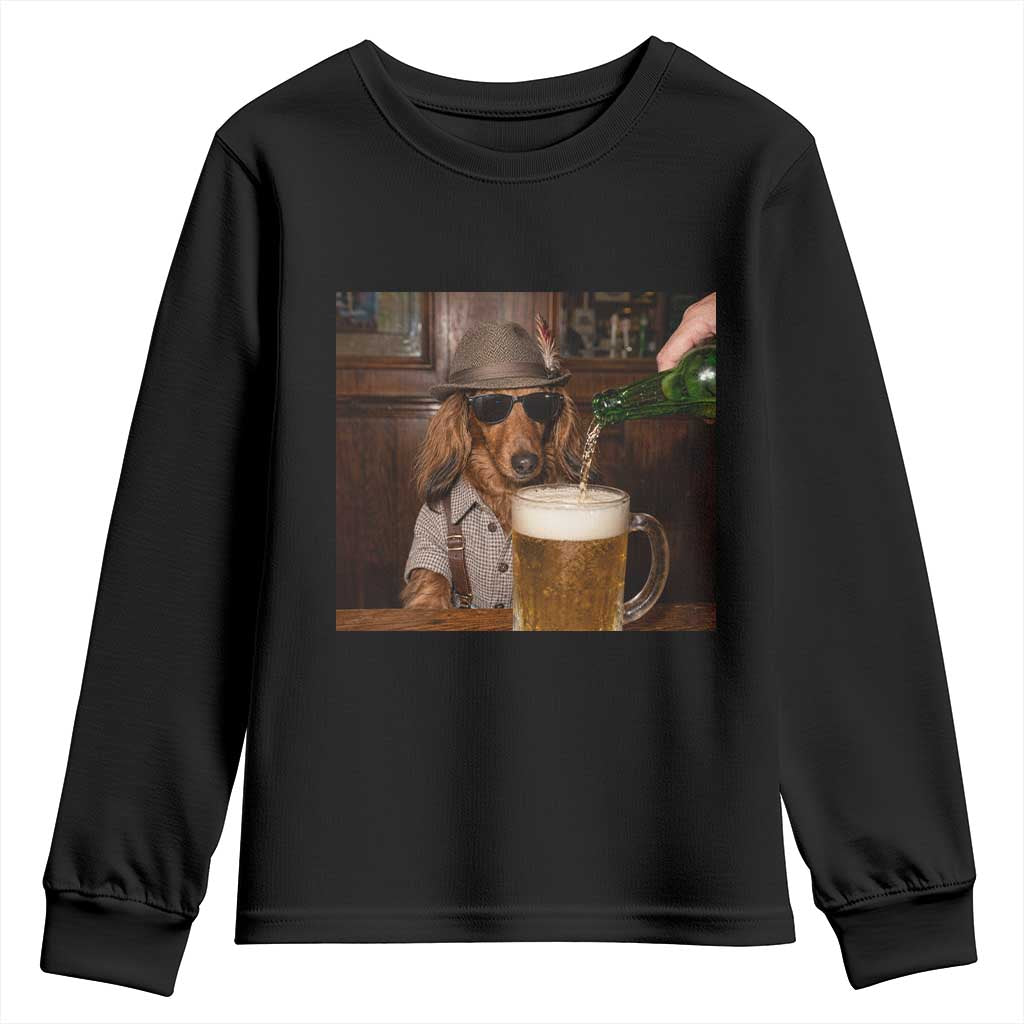 Dachshund Oktoberfest Youth Sweatshirt Funny Wiener Dog German Beer Drinking Festival