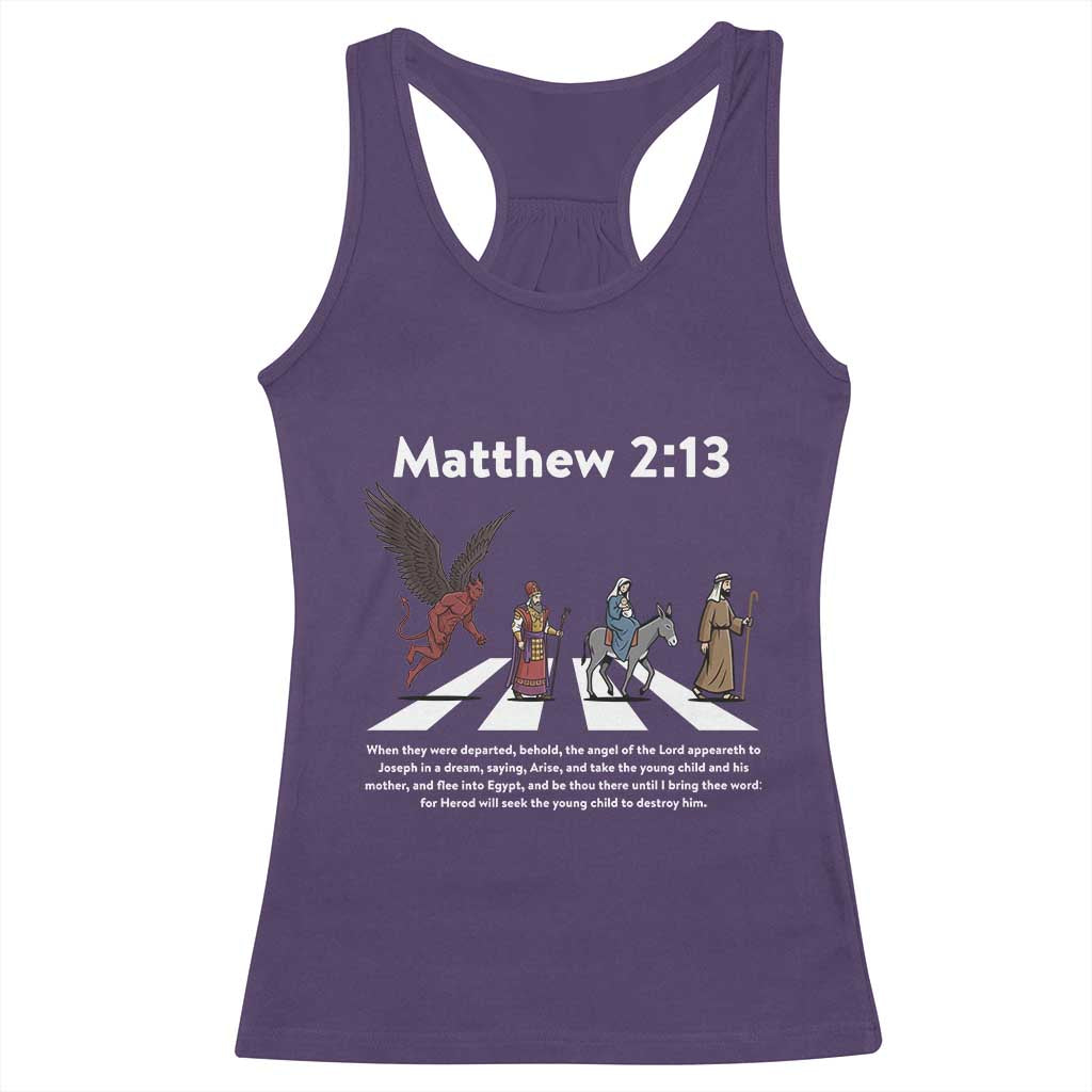Jesus Christian Racerback Tank Top Cross Bible Verse Matthew 2:13 TS14 Purple Print Your Wear
