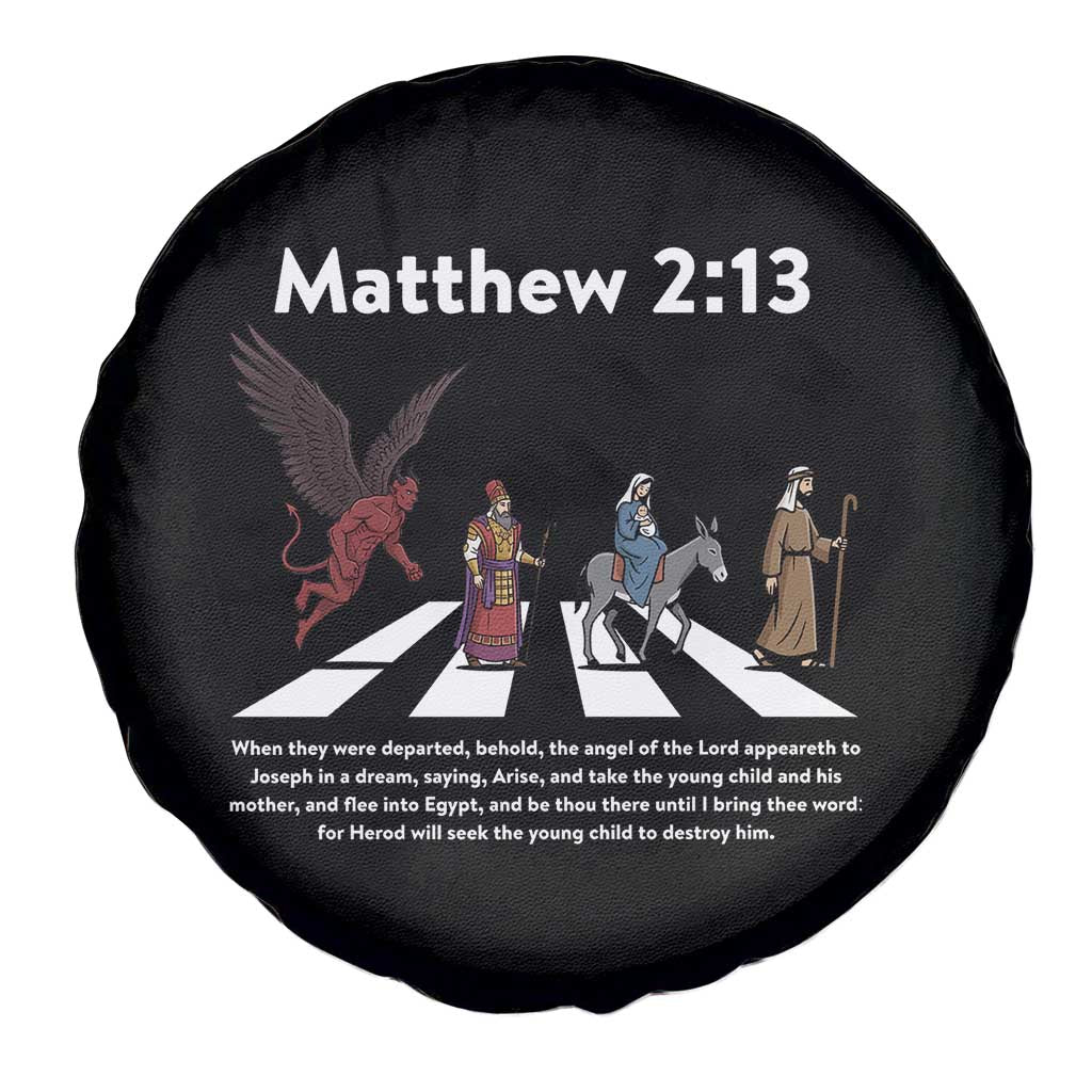 Jesus Christian Spare Tire Cover Cross Bible Verse Matthew 2:13 TS14 Print Your Wear