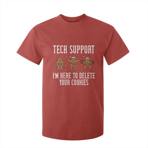 Tech Support Funny Christmas T Shirt For Kid Gingerbread I Am Here To Delete Your Cookies TS14 Red Print Your Wear