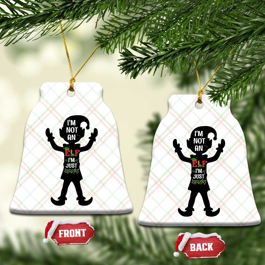 Funny Xmas Matching Family Ceramic Ornament I Am Not An Elf Im Just Short TS14 Print Your Wear