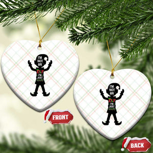 Funny Xmas Matching Family Ceramic Ornament I Am Not An Elf Im Just Short TS14 Print Your Wear