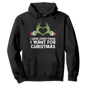Funny Elf Hand Christmas Hoodie I Have Everything I Want For Christmas TS14 Black Print Your Wear