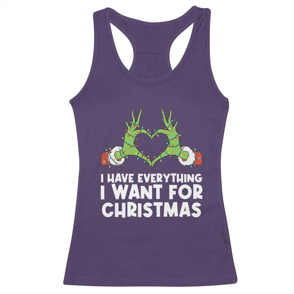 Funny Elf Hand Christmas Racerback Tank Top I Have Everything I Want For Christmas TS14 Purple Print Your Wear