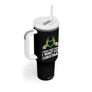 Funny Elf Hand Christmas Tumbler With Handle I Have Everything I Want For Christmas TS14 Print Your Wear