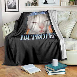 Funny Cat Meme Throw Blanket Ibuprofen Silly Kitten TS14 Print Your Wear