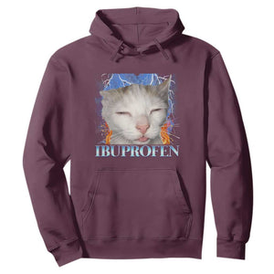 Funny Cat Meme Hoodie Ibuprofen Silly Kitten TS14 Maroon Print Your Wear