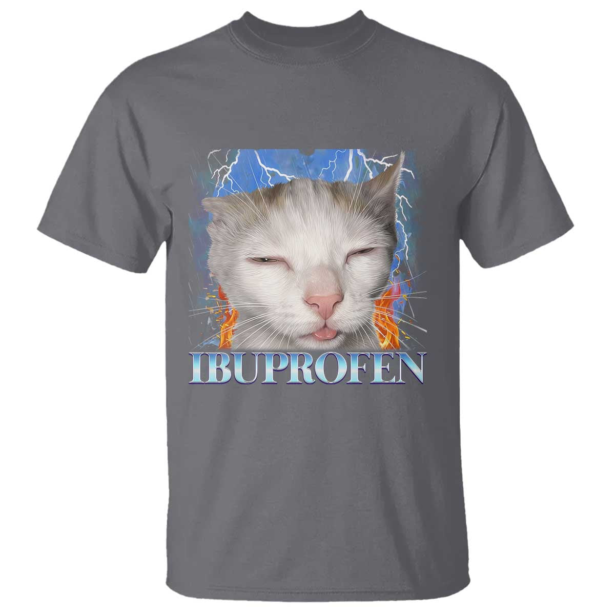 Funny Cat Meme T Shirt Ibuprofen Silly Kitten TS14 Charcoal Print Your Wear