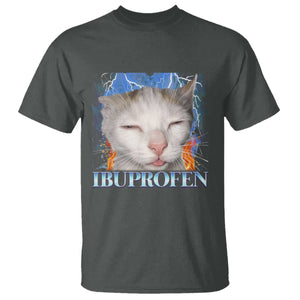 Funny Cat Meme T Shirt Ibuprofen Silly Kitten TS14 Dark Heather Print Your Wear