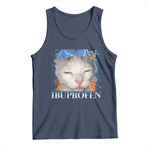 Funny Cat Meme Tank Top Ibuprofen Silly Kitten TS14 Navy Print Your Wear