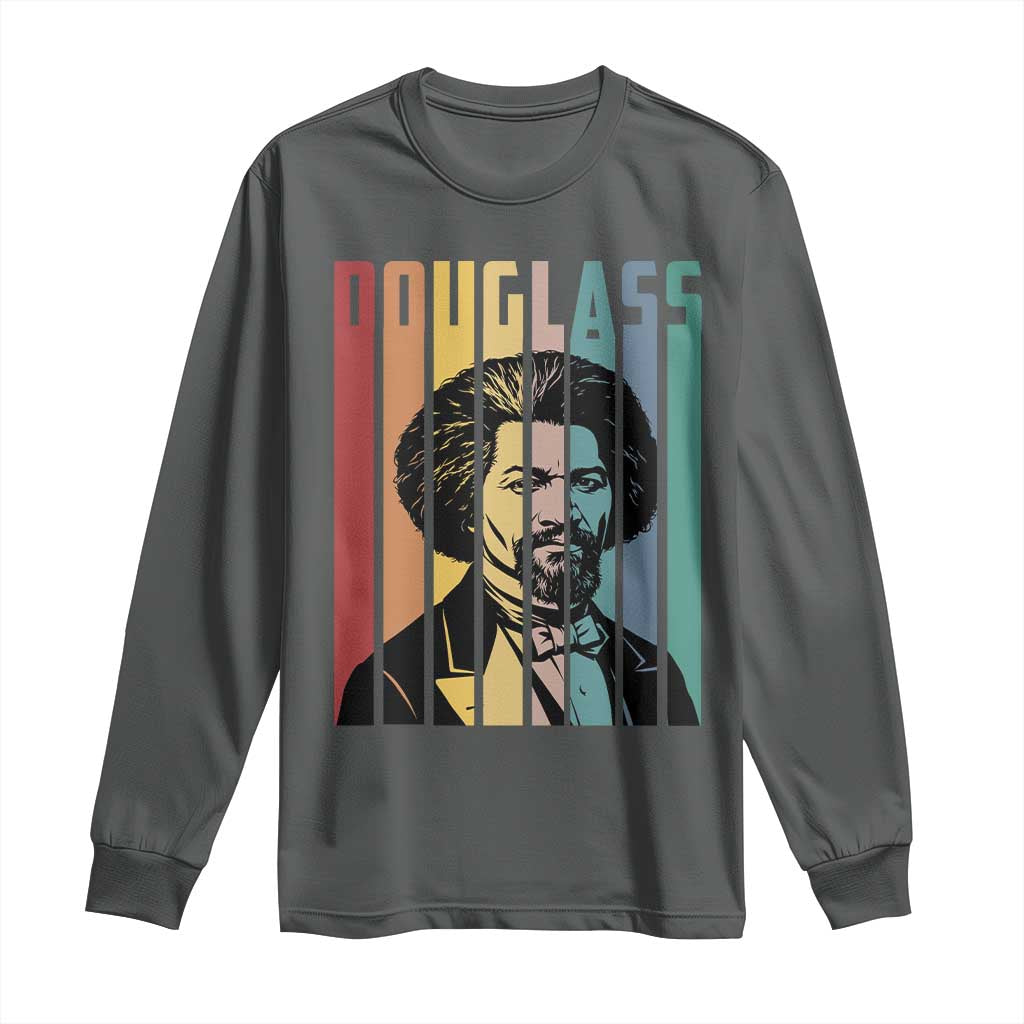 Frederick Douglass Long Sleeve Shirt American Black History TS14 Dark Heather Print Your Wear