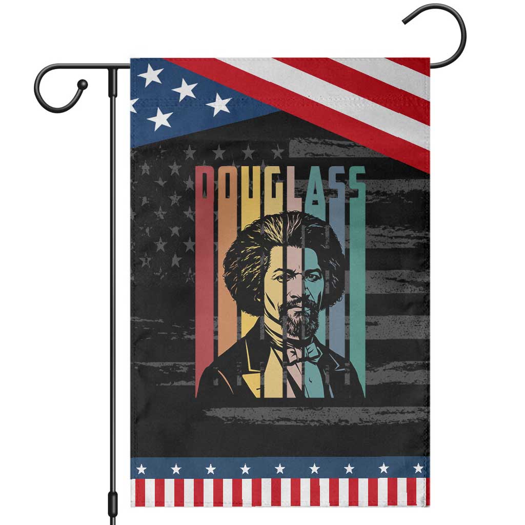 Frederick Douglass Garden Flag American Black History TS14 Distressed Black Blue Print Your Wear