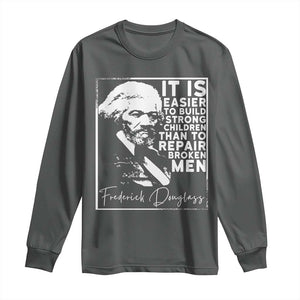 Frederick Douglass Quote Long Sleeve Shirt Black History Month TS14 Dark Heather Print Your Wear
