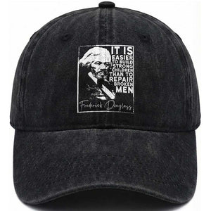Frederick Douglass Quote Washed Cotton Baseball Cap Black History Month TS14 Washed Cap Universal Fit Black Print Your Wear