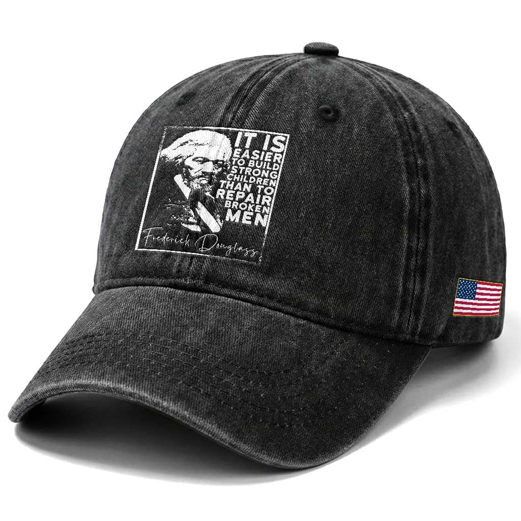 Frederick Douglass Quote Washed Cotton Baseball Cap Black History Month TS14 Print Your Wear