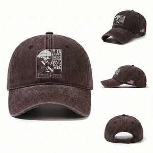 Frederick Douglass Quote Washed Cotton Baseball Cap Black History Month TS14 Washed Cap Universal Fit Dark Brown Print Your Wear