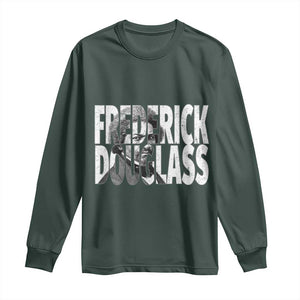Frederick Douglass Long Sleeve Shirt Black History Month TS14 Dark Forest Green Print Your Wear