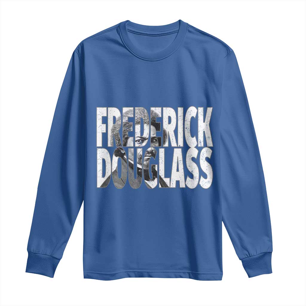 Frederick Douglass Long Sleeve Shirt Black History Month TS14 Royal Blue Print Your Wear