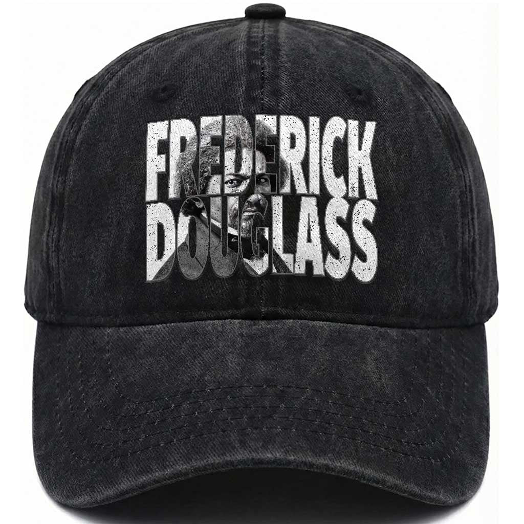 Frederick Douglass Washed Cotton Baseball Cap Black History Month TS14 Washed Cap Universal Fit Black Print Your Wear