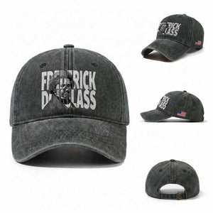 Frederick Douglass Washed Cotton Baseball Cap Black History Month TS14 Washed Cap Universal Fit Dark Green Print Your Wear