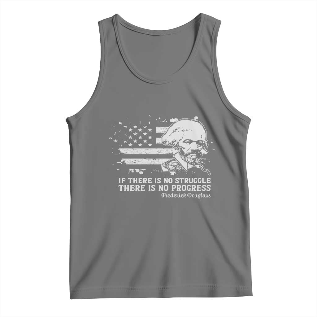 Frederick Douglass Quote Tank Top Is There Is No Struggle There Is No Progress TS14 Black Heather Print Your Wear