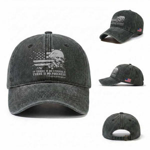 Frederick Douglass Quote Washed Cotton Baseball Cap Is There Is No Struggle There Is No Progress TS14 Washed Cap Universal Fit Dark Green Print Your Wear