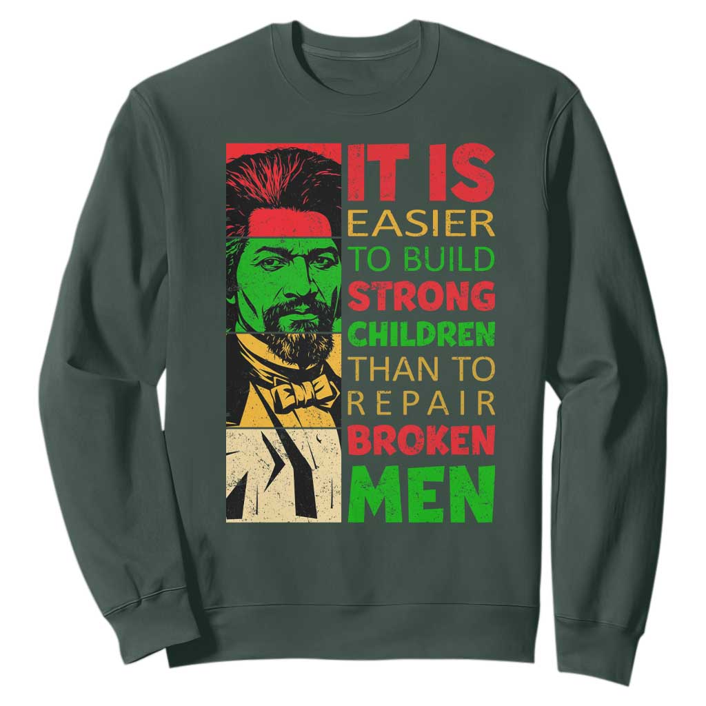 Frederick Douglass Pride Quote Sweatshirt Black History Month TS14 Dark Forest Green Print Your Wear