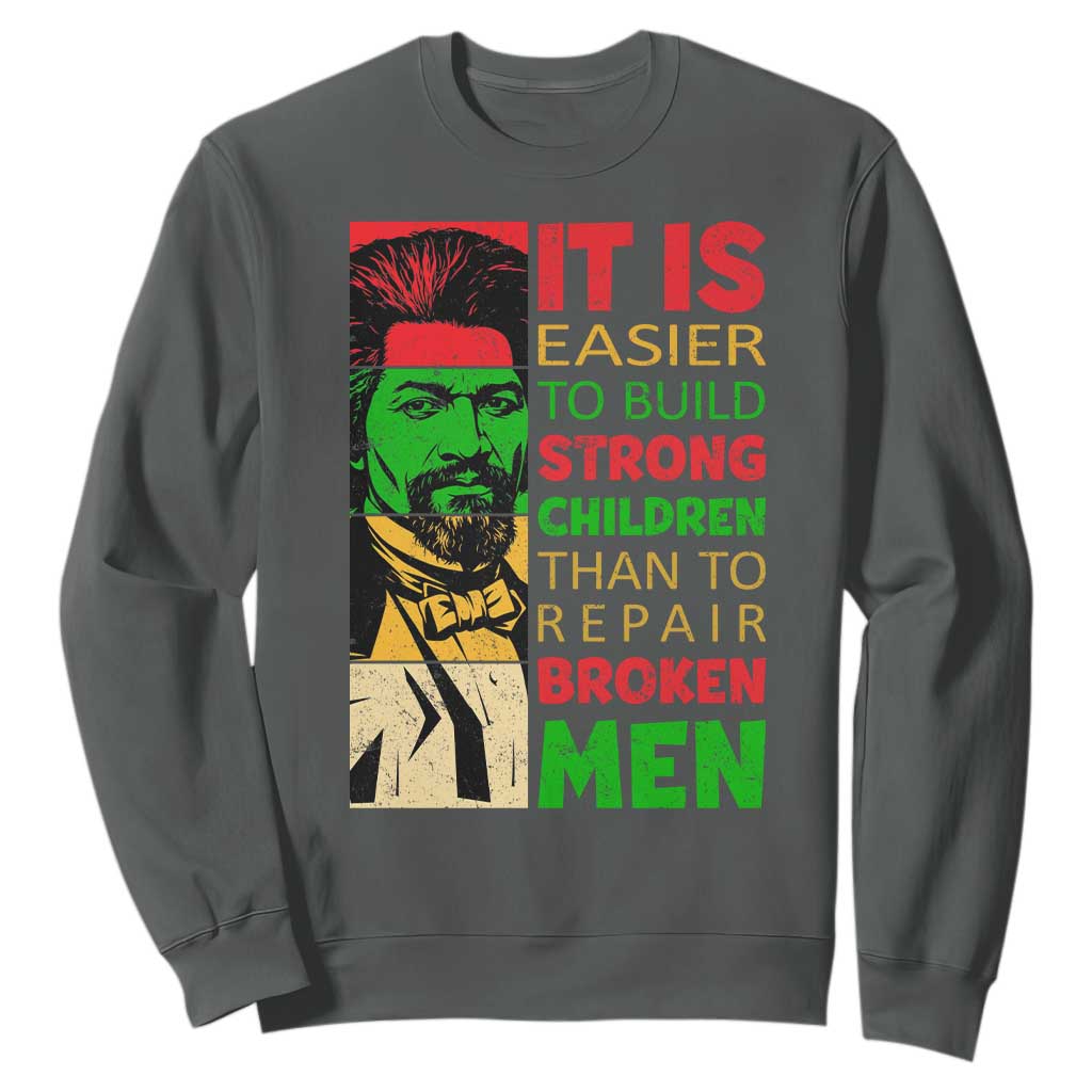 Frederick Douglass Pride Quote Sweatshirt Black History Month TS14 Dark Heather Print Your Wear