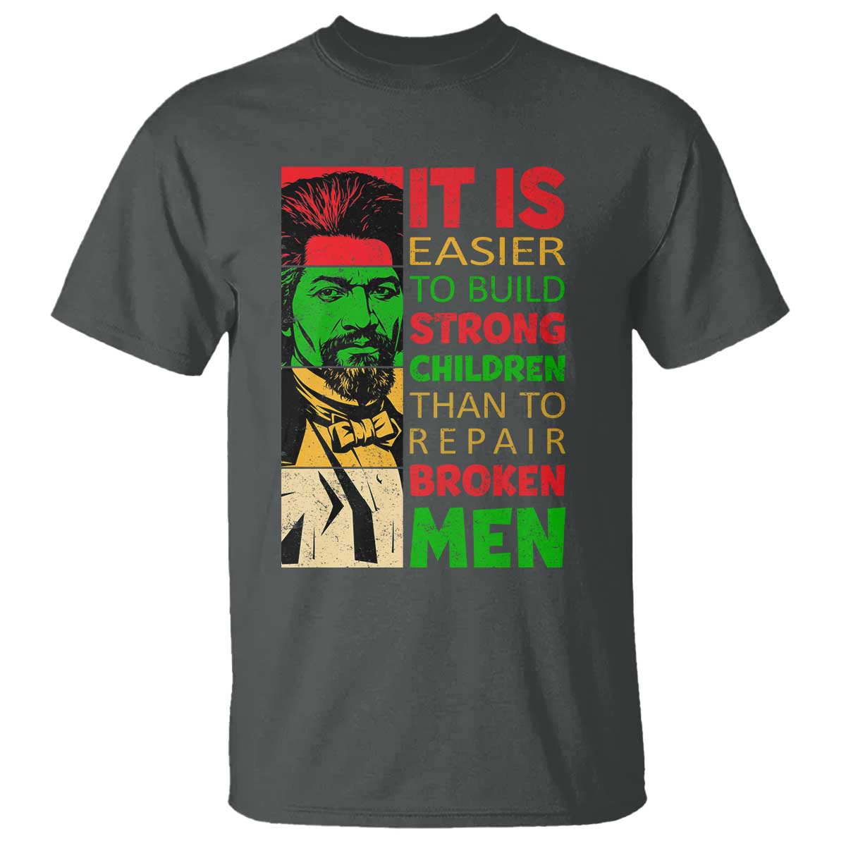Frederick Douglass Pride Quote T Shirt Black History Month TS14 Dark Heather Print Your Wear