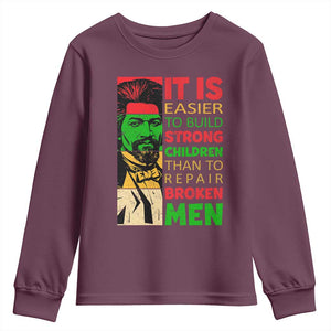 Frederick Douglass Pride Quote Youth Sweatshirt Black History Month TS14 Maroon Print Your Wear