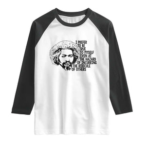 Frederick Douglass Pride Quote Raglan Shirt TS14 White Black Print Your Wear