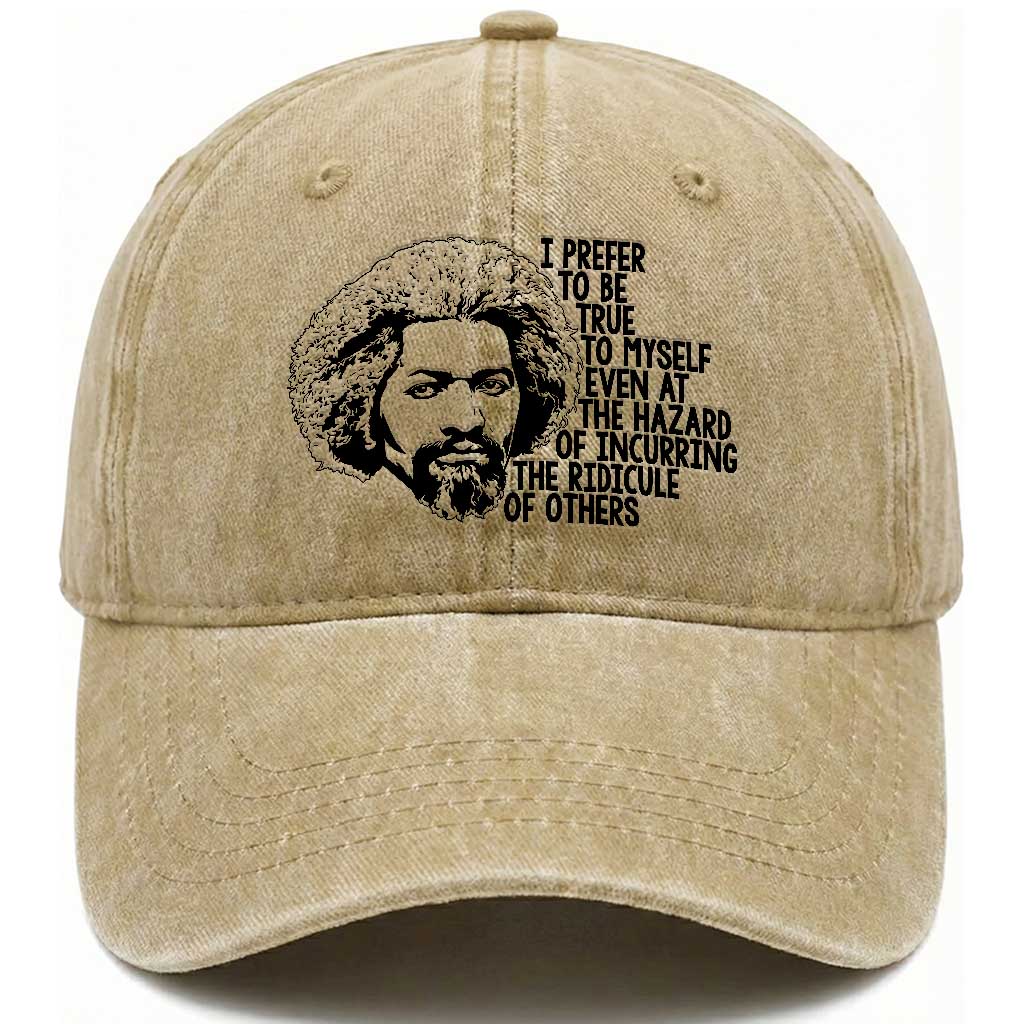 Frederick Douglass Pride Quote Washed Cotton Baseball Cap TS14 Washed Cap Universal Fit Khaki Print Your Wear