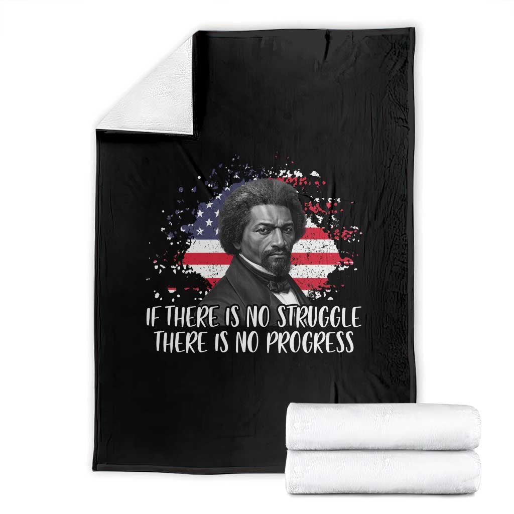 Frederick Douglass American Flag Throw Blanket Is There Is No Struggle There Is No Progress TS14 Black Print Your Wear