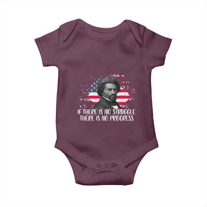 Frederick Douglass American Flag Baby Onesie Is There Is No Struggle There Is No Progress TS14 Maroon Print Your Wear
