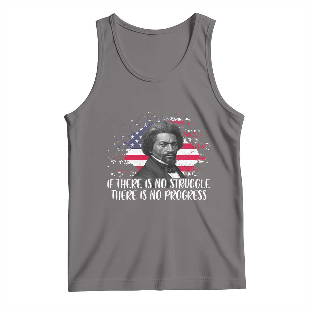 Frederick Douglass American Flag Tank Top Is There Is No Struggle There Is No Progress TS14 Deep Heather Print Your Wear