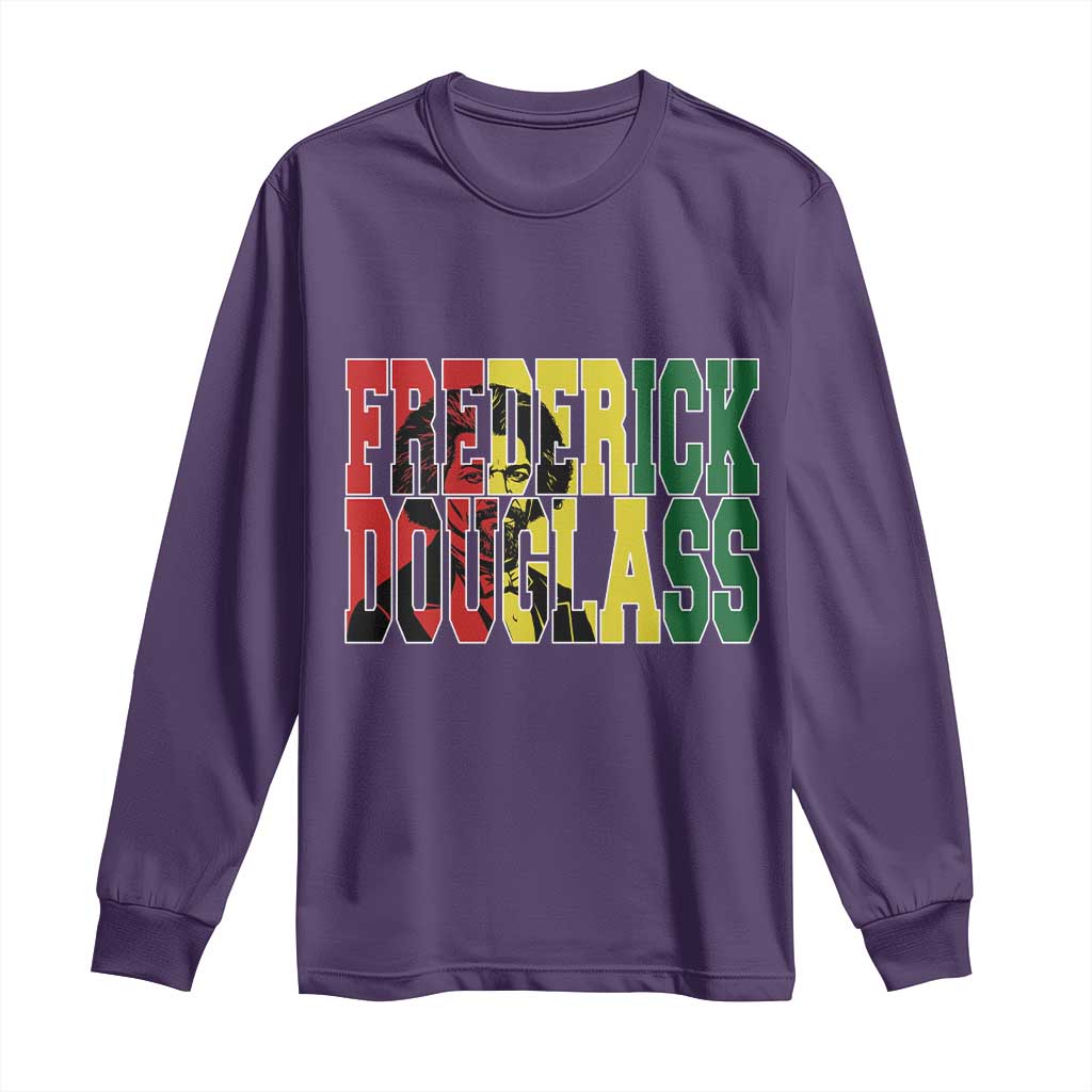 Frederick Douglass Long Sleeve Shirt Pan African Flag Black History Month TS14 Purple Print Your Wear