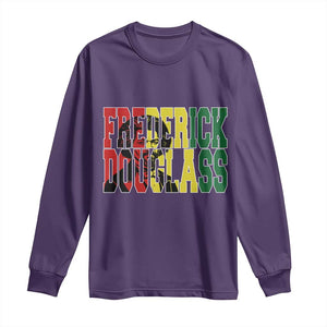 Frederick Douglass Long Sleeve Shirt Pan African Flag Black History Month TS14 Purple Print Your Wear